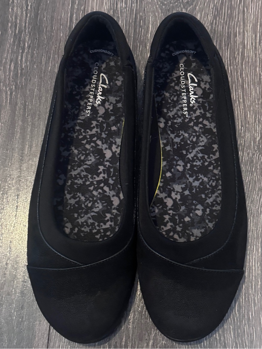 Clarks Black Cloudsteppers Cushioned Ballet Flats